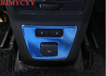 

BJMYCYY Car cigarette lighter the back panel, stainless steel decorative sequins for ford escape kuga 2015-2017