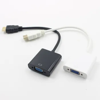 

HDMI Type A to VGA Converter Adapter Data Extension Cable Male to Female 15Pin VGA Adapter to HDMI Black/White