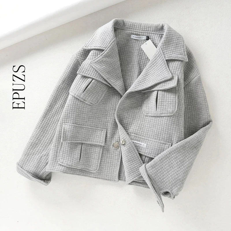 

Autumn winter women blazers and jackets Casual pocket long sleeve blazer mujer Fall 2019 korean office work ladies blazer
