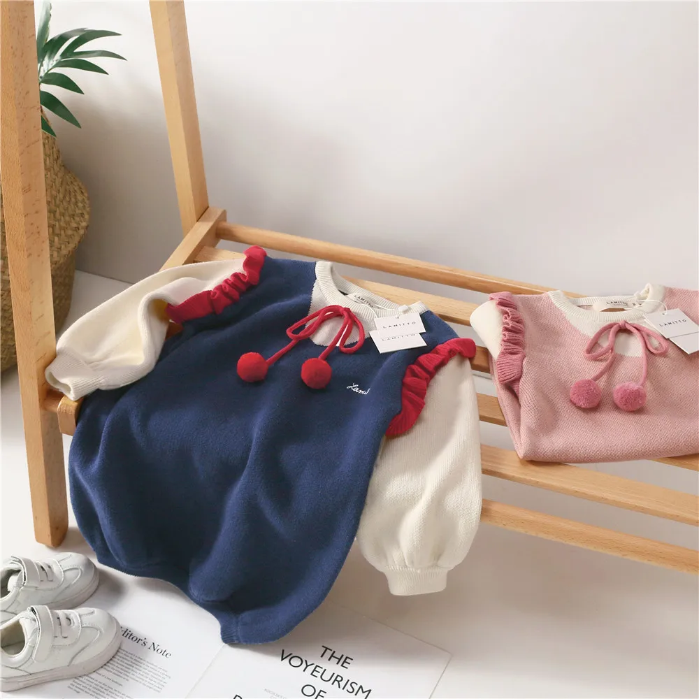 Tonytaobaby/осенне-зимняя одежда; Новая детская одежда; хлопковый свитер в школьном стиле; свитер для маленьких девочек