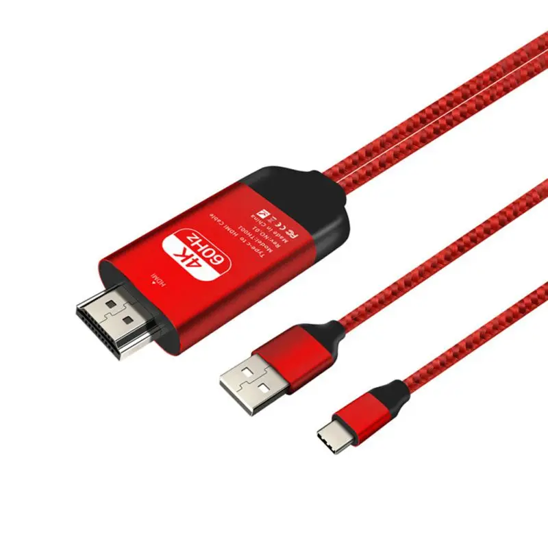 2 м Длина тип-c к HDMI портативный телефон подключение ТВ HD дисплей телефон к HDMI практичный HD кабель