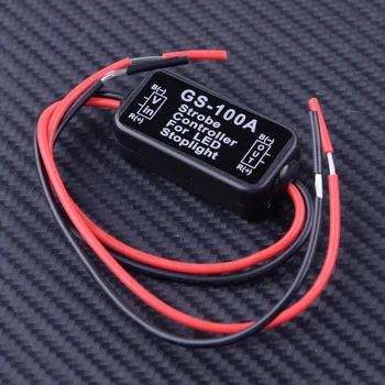 

DWCX Black Car 12V GS-100A Brake Stop Tail Light LED Strobe Flash Module Controller Box Switch Fit for Car SUV Trucks