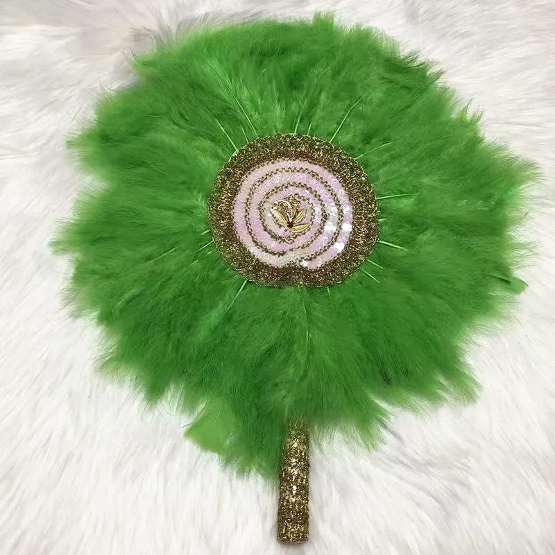 1 шт. турецкое перо ручной вентилятор Рождественская ткань ручная работа Фанаты для свадебного украшения ручной вентилятор с камнями перо высокое качество