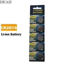 5 шт. CR2016 3 В литий-ионная кнопочная монетная батарея LM2016 BR2016 DL2016 для игрушек дистанционное управление электронные часы весы Автомобильный ключ