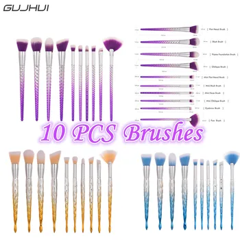 

10Pcs Blending Pencil Foundation Eye shadow Makeup Brushes Eyeliner Brush F3.14