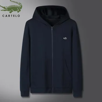 

CARTELO men's new starting leisure sports wild fashion solid color hoodies cardigan men's jacket