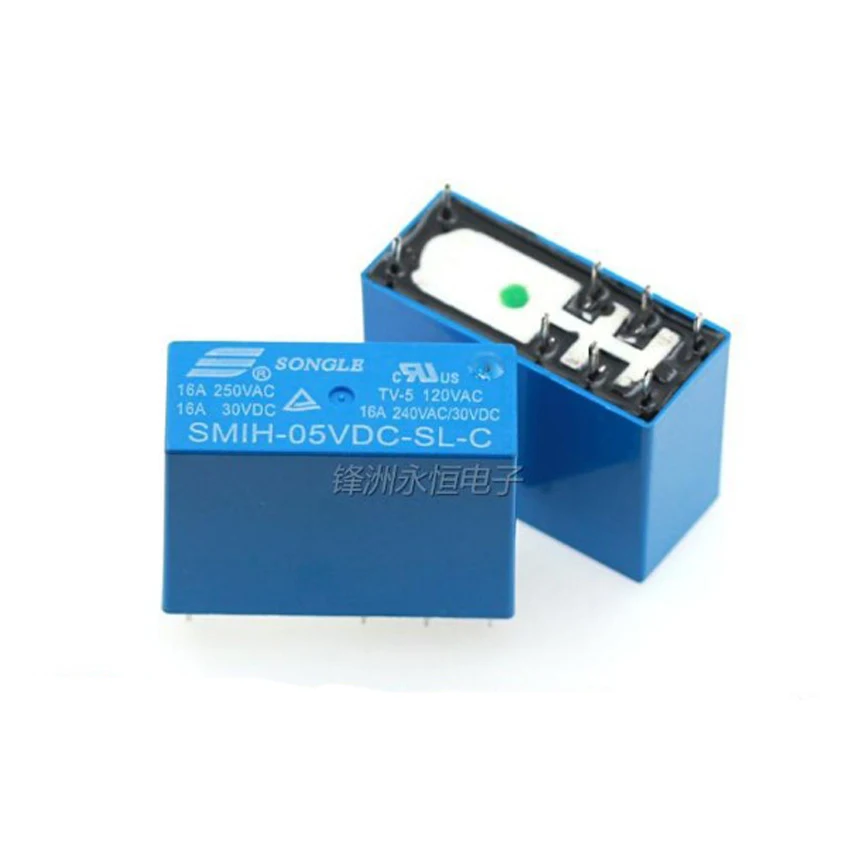 10 шт./лот SMIH-05VDC-SL-C/SMIH-12VDC-SL-C/SMIH-24VDC-SL-C 16A/240V 5V/12V/24V 8P/8Pin Мощность реле | Обустройство