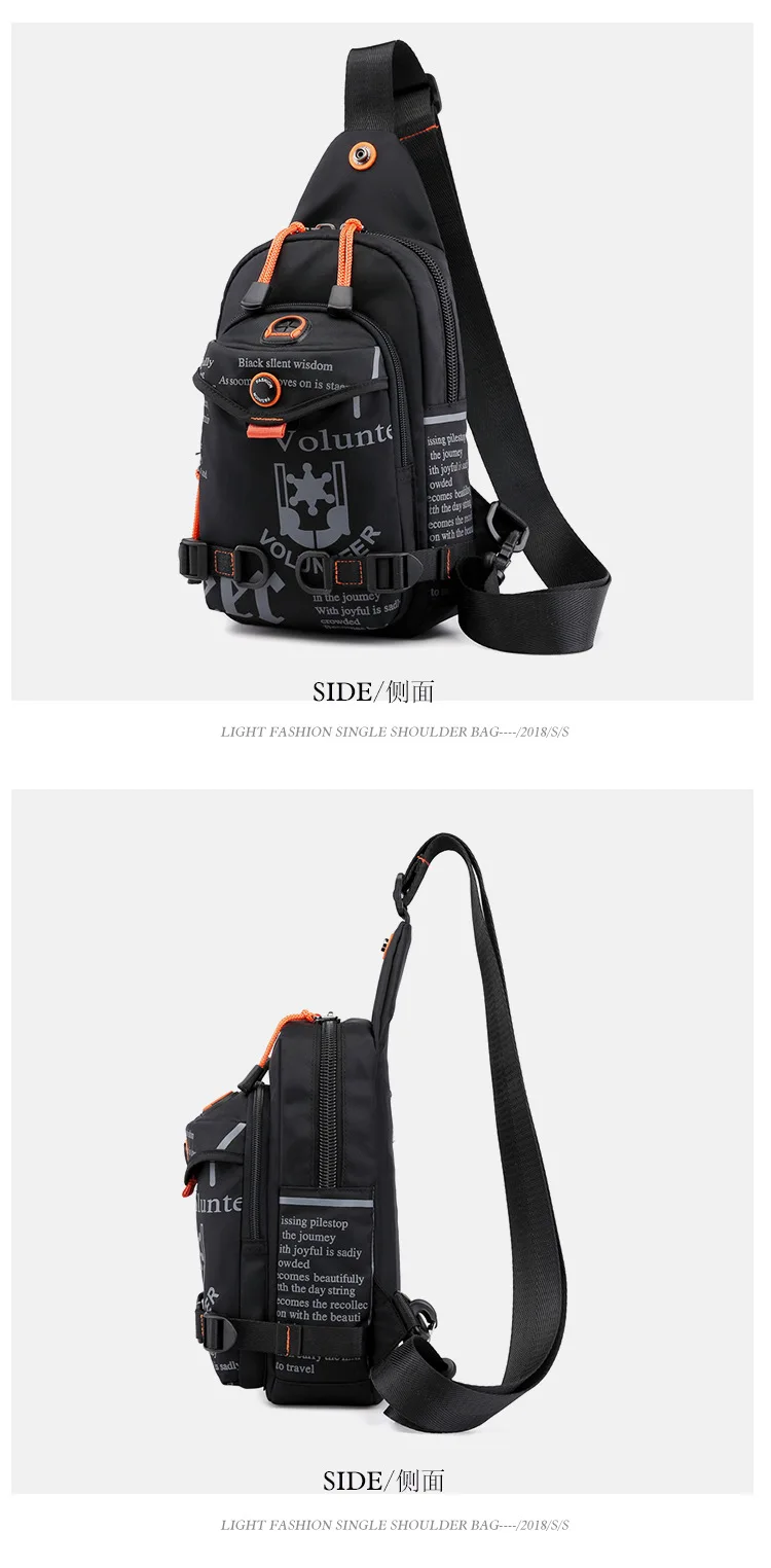 New trend wild men's chest bag outdoor multi-function Messenger bag sports shoulder bag