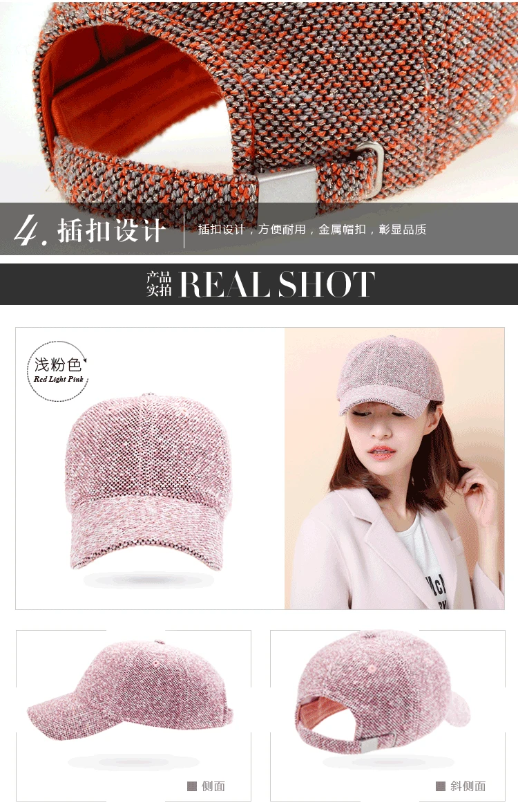 Outdoor Cotton Hat Bone Wear Double Color Winter Knit Warm Baseball Caps Snapback Baseball Cap Female Felt Hats