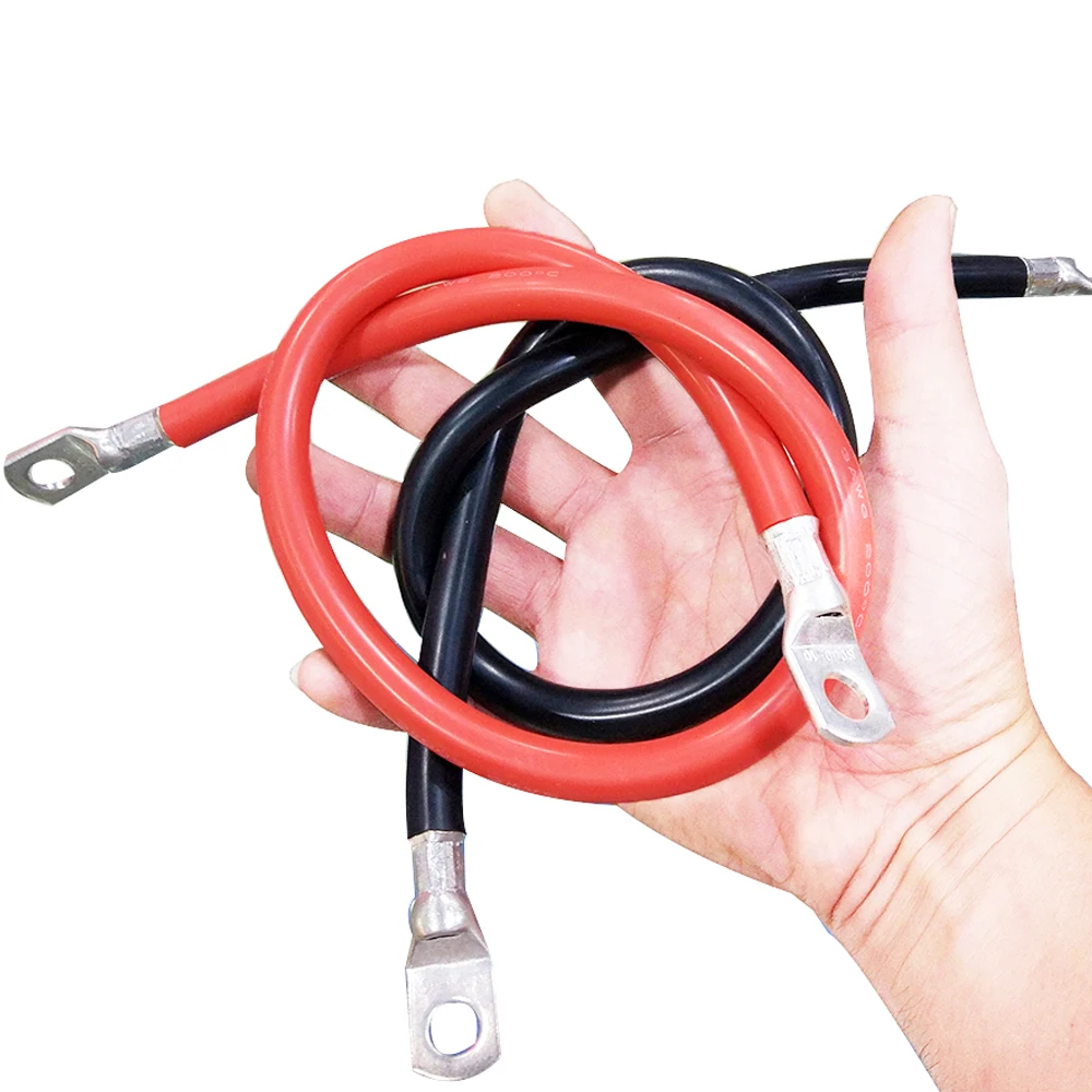 Car Inverter Wire Car Battery Extension Cable 4AWG Power Cord Connection Cable High Power Wire Sili