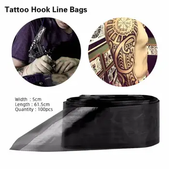 

100pcs Tattoo Clip Cord Line Bags Senior Tattoo Accessory PVC Protection Bags Moisture Barrier Tattoo Accessory For TattooSupply
