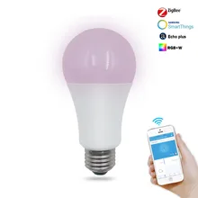 Лампочка ZigBee E27 8 Вт RGBW светодиодный светильник с разноцветным пультом дистанционного управления с эхо-разъемом Smarthings hue Bridge