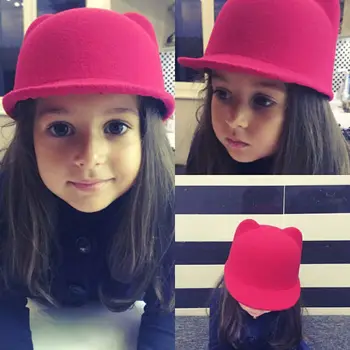 

Toddler Kids Boy Girl Fedora Hat Jazz Short Brim Trilby Sun Panama Cap