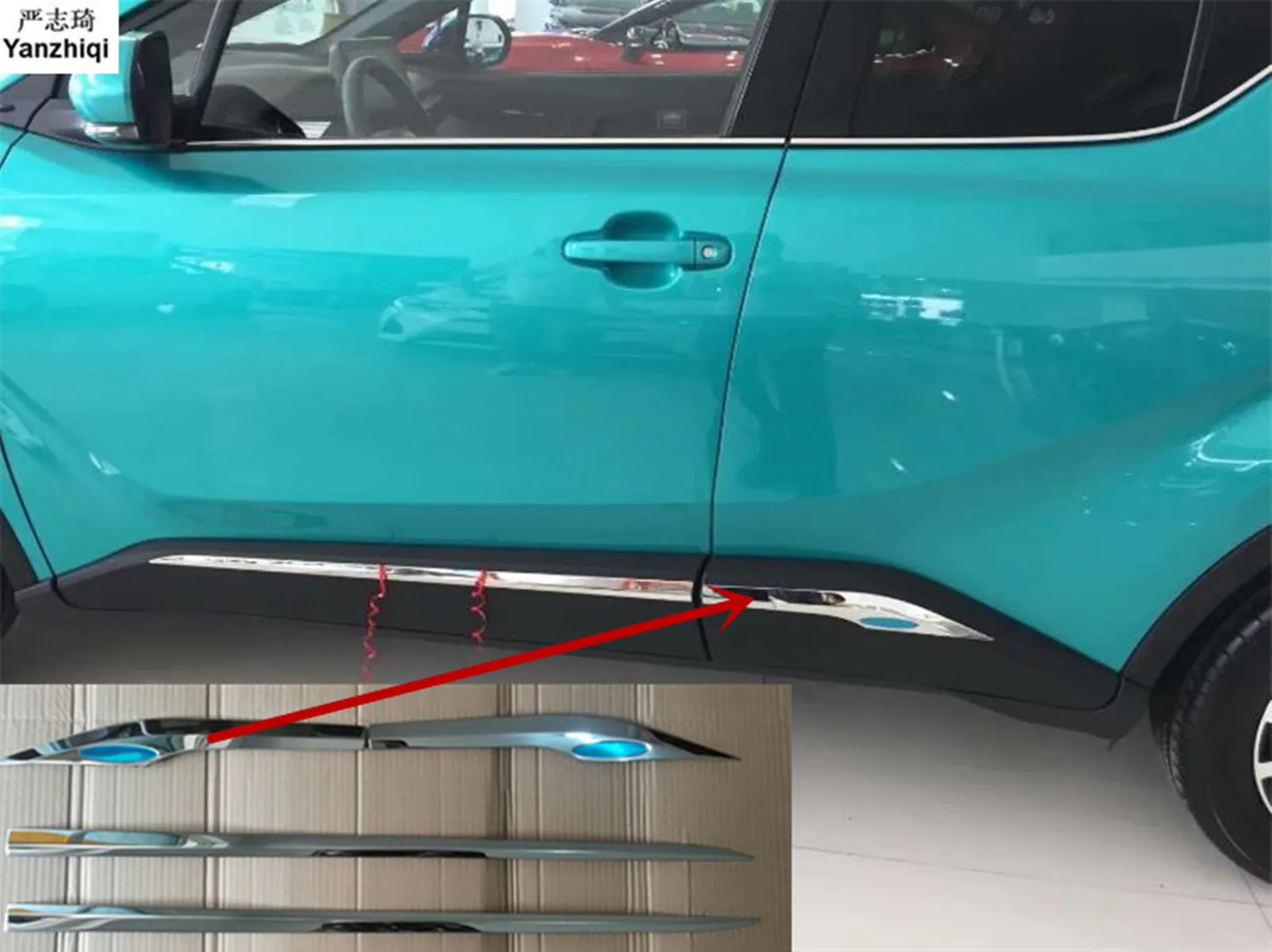 Stainless Steel 4pcs/lot Car Body Door Side Molding Trim Ring For