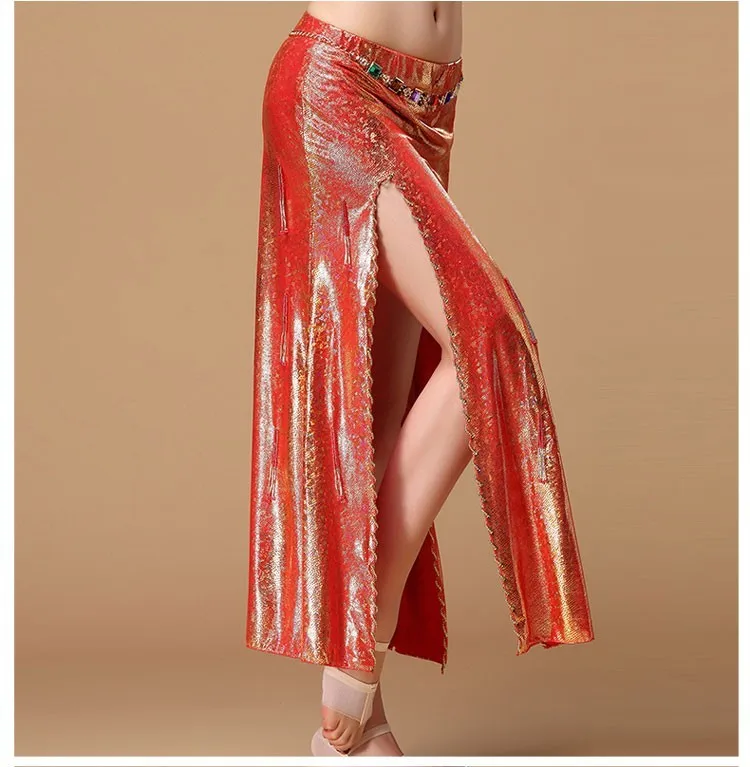 11 цветов представление танец живота одежда длинные юбки Профессиональная женская атласная юбка для танца живота