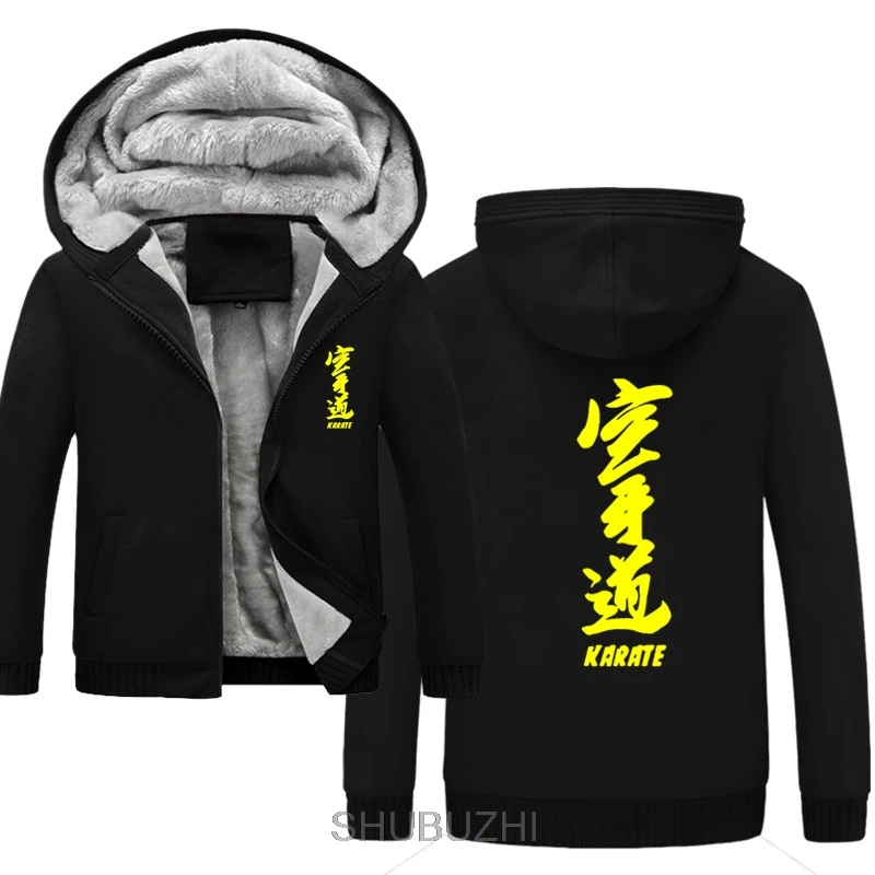 same as picture Модные новые зимние толстовки с капюшоном для карате Kyokushin Gedruckt толстовка хип хоп Уличный костюм мужское теплое пальто - Цвет: same as picture