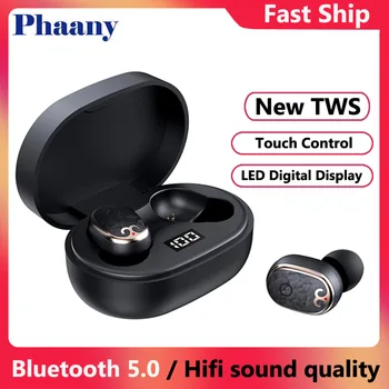 

Phaany Bluetooth 5.0 Earphone TWS Wireless Earbuds Waterproof Sports Headset with charging Box Support LED Digital Display