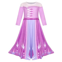Длинное рождественское платье для девочек платье принцессы «Снежная королева 2» карнавальный костюм Анны и Эльзы вечерние платья