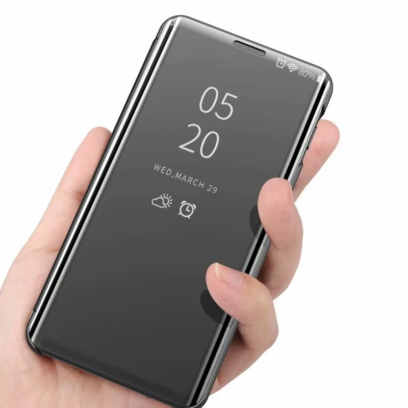 

Luxury Leather Flip Phone Case for Oneplus 7 Pro Case Smart Mirror Back Cover for Oneplus 6T 6 Case Funda Coque Capa Hoesje Cute