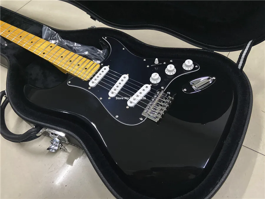 Electric Guitar Black White Pickup Guitar Neck