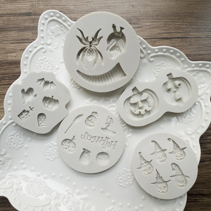 

Halloween Series Mould Silicone Mold Fondant Cake Decorating Tool Gumpaste Sugarcraft Chocolate Forms Bakeware