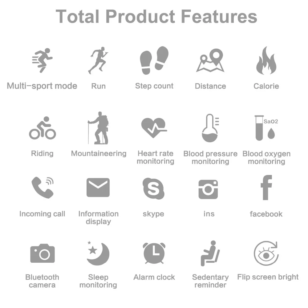E28 Waterproof Smart Watch Blood Pressure Heart Rate Smart Wristband Sleep Monitor Pedometer Sports Fitness Tracker Smart Watch