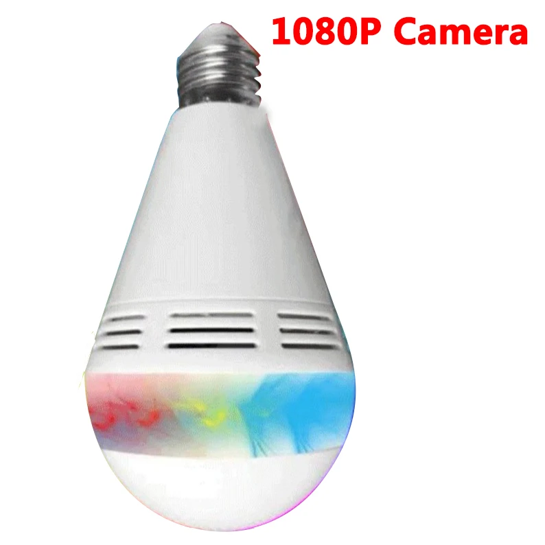 1080P Camera 720 P/1080 P HD E27 360 градусов светильник WiF iIP bluetooth динамик Домашняя безопасность беспроводная CCTV камера ночного видения Поддержка TF карты - Цвет: 1080P Camera