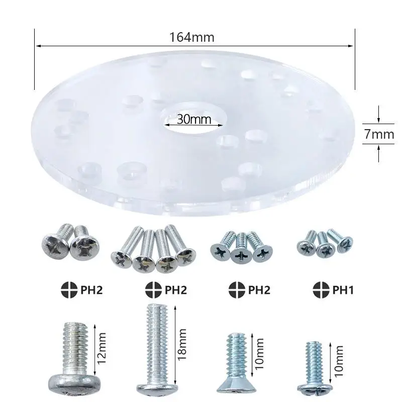 Adeeing Universal Router Base Plate Template Guides Woodworking Milling Machine Base router insert plate,router plate