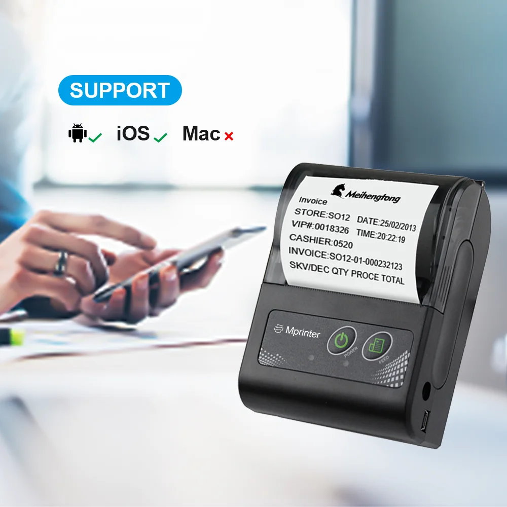 Milestone Portable Thermal Printers receipt bill 58mm Mini Bluetooth Printer Wireless Windows Android IOS Pocket Printer 1