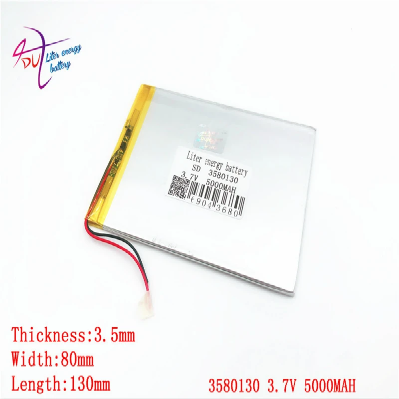 Литиевая батарея 1 шт./лот 3,7 V литий-полимерная батарея 3580130 5000 MAH переносной электронный планшет PC DIY