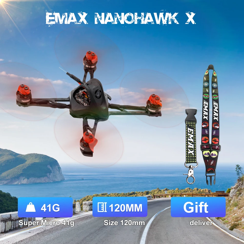 41g EMAX Nanohawk X F4 1S 3-дюймовый легкий SPI приемник TH12025 11000KV двигатель FPV гоночный RC