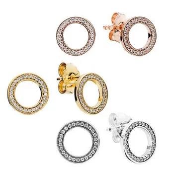 

2020 New 925 Sterling Silver Pan Earring Temperament Hollow Round Pan Earrings For Women Wedding Gift Fashion Jewelry