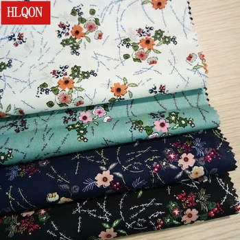 

HLQON cotton printed small flower fabric used for Textile patchwork sewing women dress clothing skirt by 100x150cm