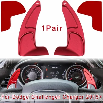 

1 Pair Shifter Paddle Auto Red Steering Wheel Trim For Dodge Challenger Charger 15-20 Parts