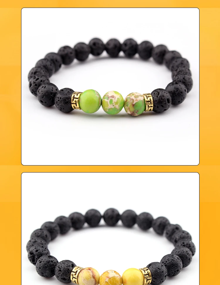 7 Gemstone Chakra Lava Rock Stone Prayer Bead Bracelet