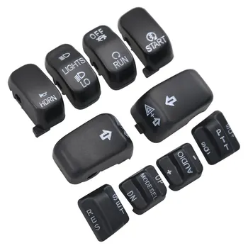 

Black Switch Caps Button Cover For Harley Glide 96-13 FLHTCU FLHTK FLTR FLTRU 09-13 FLHTCUTG Motorcycles Hand Control Parts