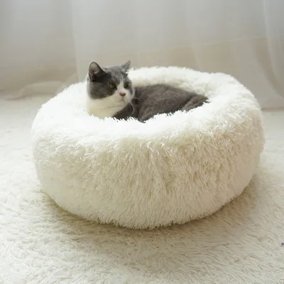 Lit Pour Chat En Peluche Rond Pour Chiens Maison Lit Pour Animal De Compagnie Doux Et Long Lit Rond Pour Petits Chiens Nid D Hiver Lit De Couchage Chaud Aliexpress