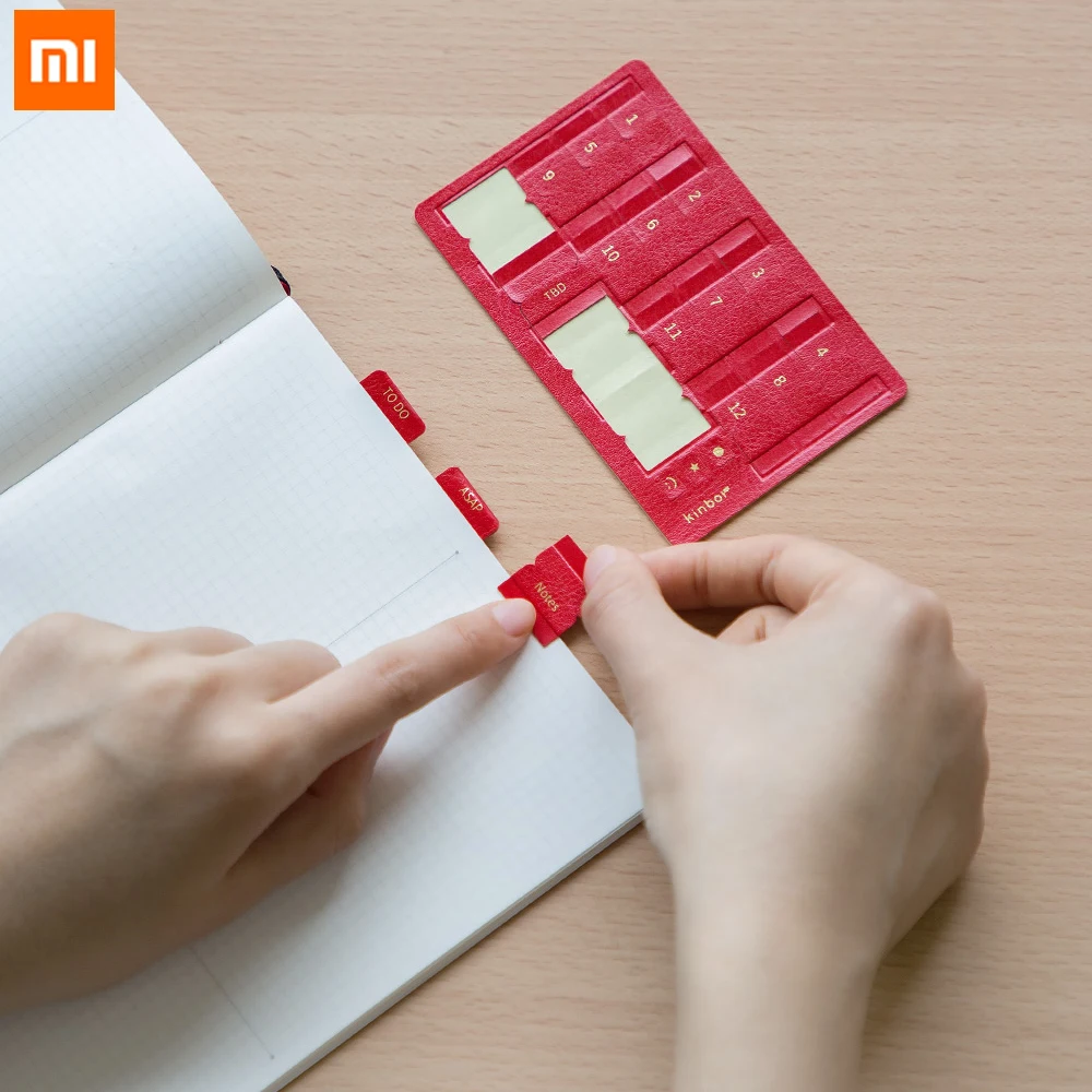 

Xiaomi Kinbor 5 Colors Index Stickers PU Leather Creative Bookmark Notes Planner Stickers Page Office School Supplies Stationery