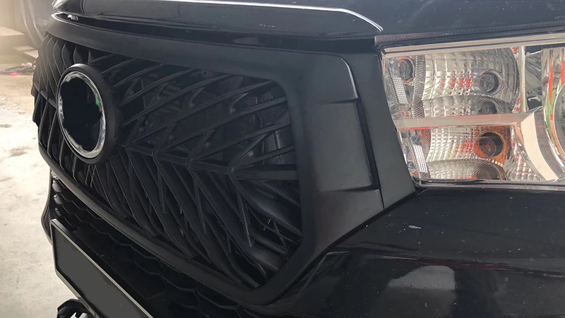Для HILUX ROCCO пикап автомобиля матовый черный Модифицированная гоночная решетка гриль сетка маска планки крышка грили