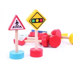 5 шт. красочные деревянные уличные дорожные знаки парковка сцены детские развивающие игрушки Детские когнитивные игрушки случайный тип