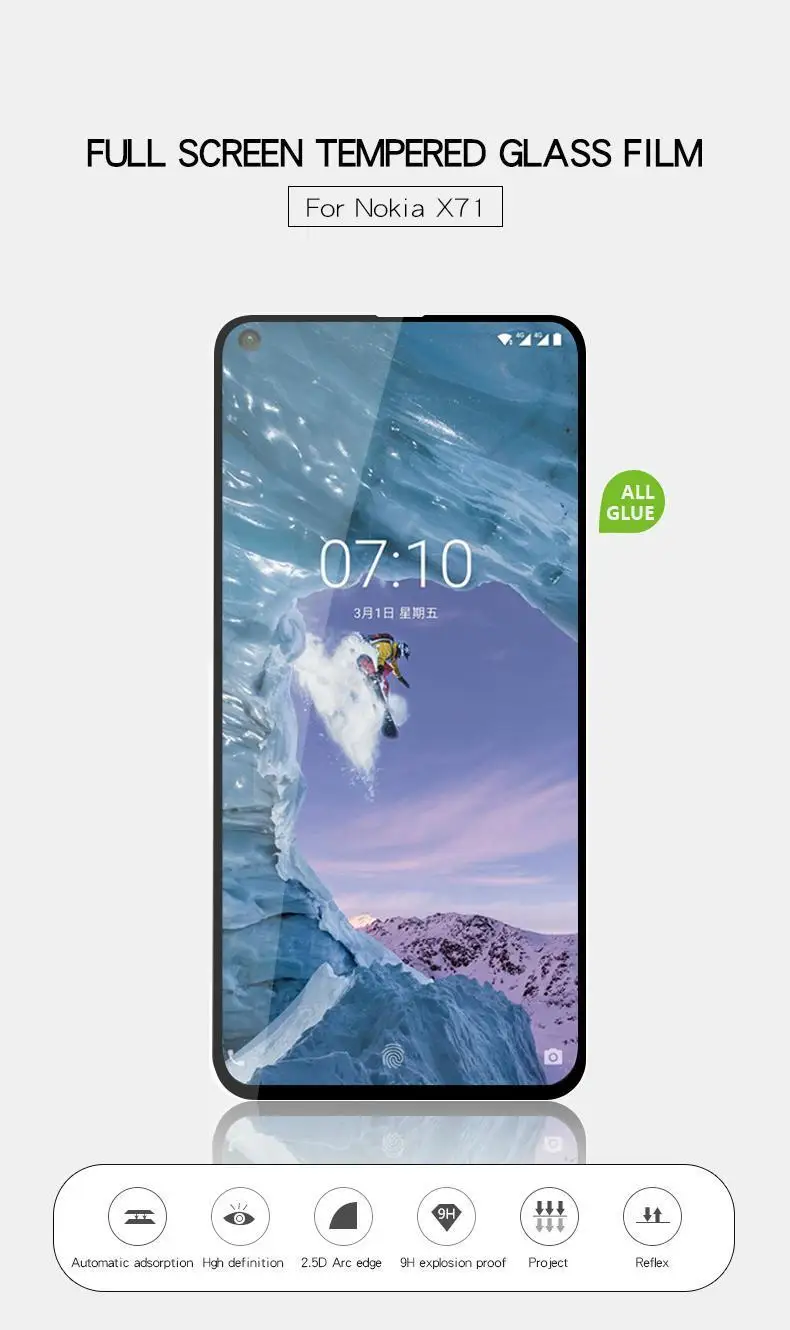 Анти-всплеск Стекло для Nokia 7,2 6,2 4,2 3,2 2,2 закаленное Стекло для Nokia 6 5 3 8X3X5 3,1 плюс Экран Защитная пленка для полного покрытия