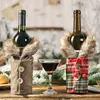 New Year 2022 Gift Santa Claus Wine Bottle Dust Cover Xmas Noel Christmas Decorations for Home Navidad 2021 Dinner Table Decor 2