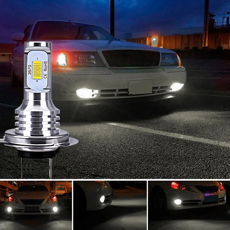 2 шт. Противотуманные фары 72 Вт Супер ярсветодиодный H7 LED H4 Автомобильные 3000lm CANBUS