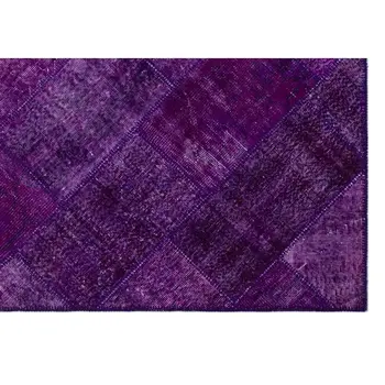 

Handmade Purple Vintage Overdyed Patchwork Area Rug 160x230 Cm-5'3''X7'7''