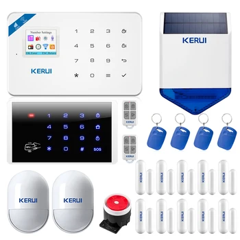 KERUI W18 Wireless Wifi GSM IOS/Android APP Control LCD GSM SMS Burglar Alarm System Set For Home Security Russian/English Voice yobang security english russian spansih voice prompt sim home security wifi gsm alarm system app remote control