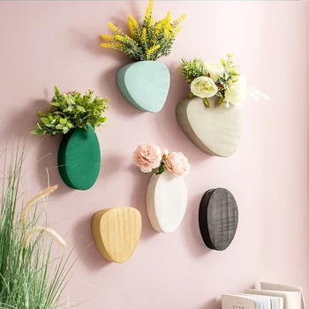 

Nordic Wall Hanging Flower Pots Ceramics Vase Flower Container Ornamental Hanging Baskets Wall Mount Flowerpots Garden Planter