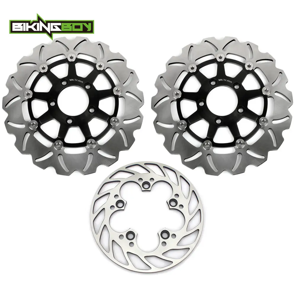 BIKINGBOY для Suzuki SV 1000/Классические 03 04 05 06 07 SV 1000 S 2003 2004 2005 2006 2007 спереди и сзади тормозные диски Диски - Цвет: Wave Black ZG
