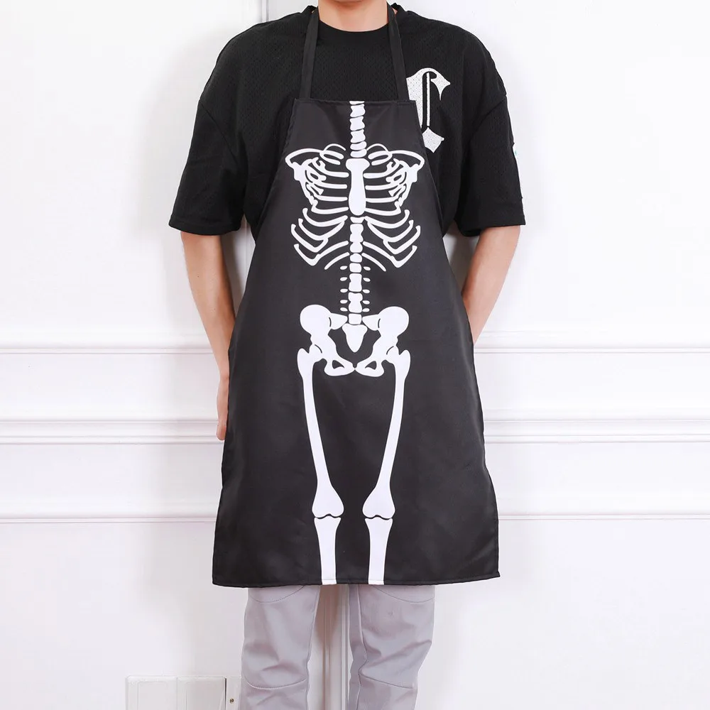 

New Kitchen Cosplay Horror Chef Halloween Skeleton Apron Costume Party Supplies Bar Dance Party Dress Up Ghost Dress Apron