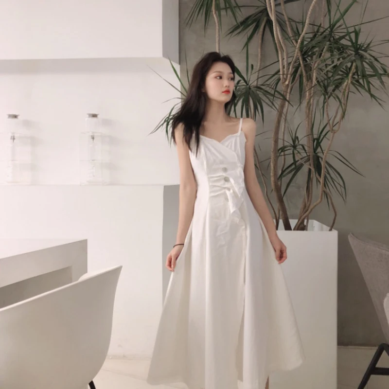 Новинка Весна 2020 Стильное женское платье длинное оранжевое с французской линией