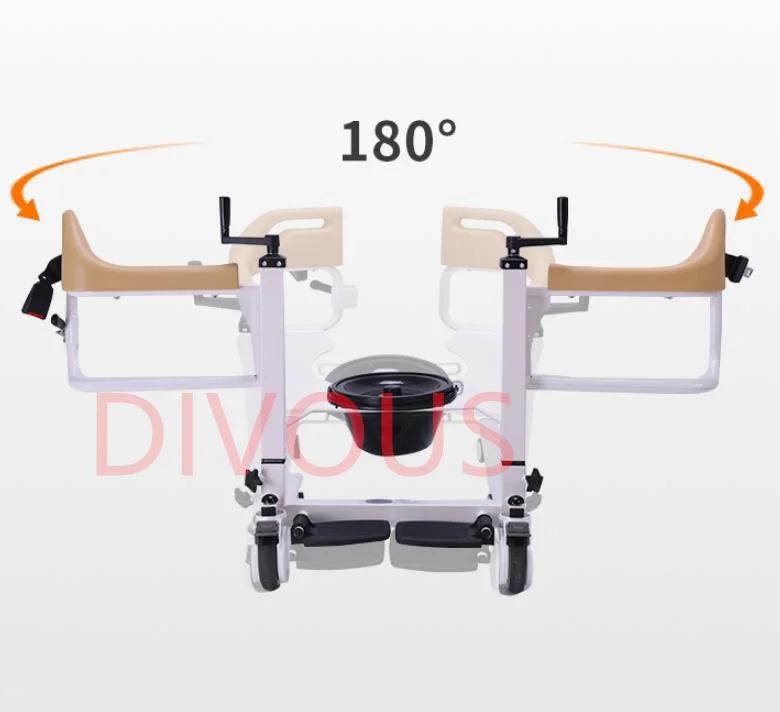 Multi-function patient Transfer Chair Can Take A Bath With Toilet  commode chair Seat Cushion Care Elderly Light   Wheelchair 5